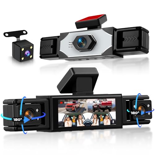 Rimoody 4 Channel Dash Cam 1080P Front/Rear/Inside/Side 3.16 Inch Screen
