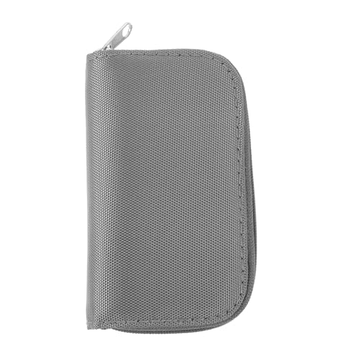 Housoutil Card Organizer 22 Slots Compact Memory Storage Bag Shockproof to Carry External Buckle Gray