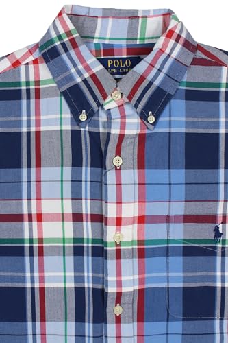 POLO RALPH LAUREN Men's Long Sleeve Classic Oxford Shirt (Blue Red Multi 001, Large)2