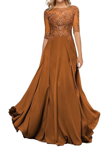 Sincemeet Damen Abendkleid Wadenlang Spitzen Brautmutterkleid Applikationen...
