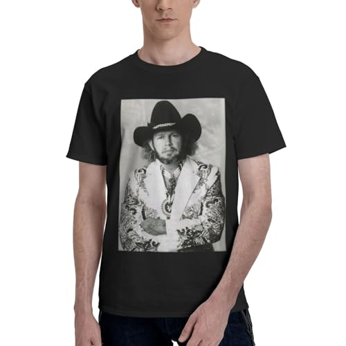 KAZUP David Allan Music Coe T-Shirts Men's Casual Round Loose Neck Short-Sleeved T-Shirts Black