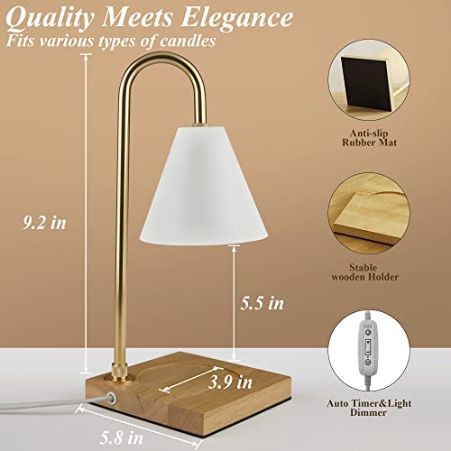 Candle Warmer Lamp With Timer 2H/4H/8H, Dimmable Candle Lamp With 2 Bulbs, Gifts For Women, Electric Candle Melter Lamp Compatible With Scented Jar Candles, Aromatic Candle Warmer Light For Home Decor #TOP3