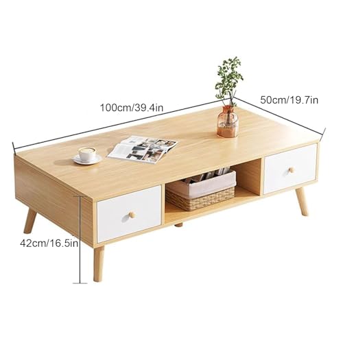 Table d'appoint rectangulaire en bois massif au design épuré
