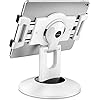 AboveTEK Retail Kiosk iPad Stand, 360° Rotating Commercial POS Tablet Stand, Fits 6″-13″ (Screens) iPad Mini Pro-Business Swivel Tablet Holder, for Store Office Reception Kitchen Desktop (White)