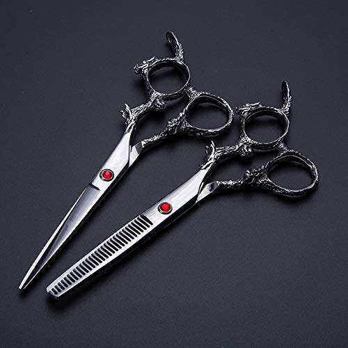 Ciseaux de cheveux 6 pouces pour coupe et coiffure à motif dragon