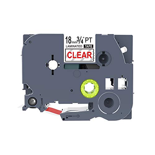 IDIK 18mm Red on Clear Label Tape TZ 142 Tze 142 Compatible for Brother P-Touch Printer, TZ-142 Red on clear