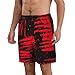 Hzcmaoyi Mens Swim Trunks with Mesh Lining,Red Black Background with Grunge Stripes Spots Quick Dry Swimsuit Board Shorts Beach Pants Swimwear Bathing Suits M