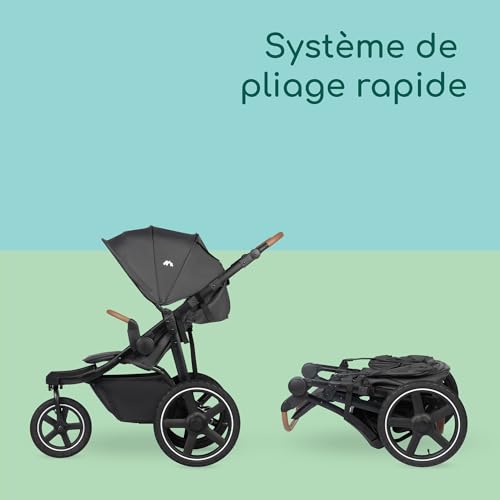 Bebeconfort Cloudy Poussette Tout Terrain 0 à 22 kg max. Poussette Canne Bébé Inclinable Pliage Rapide Poussette 3 Roues Guidon Réglable Panier de Rangement Spacieux Mineral - vue 3
