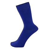 ZAKIRA Finest Combed Cotton Dress Socks in Plain Vivid Colours for Men, Women, 6-9 (US), Royal Blue