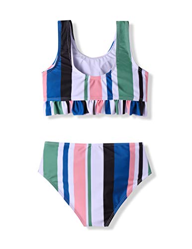 Image of Arshiner Girls Bikini Beach Swimwear 2 Piece Swimsuits Floral Printing Bathing Suits