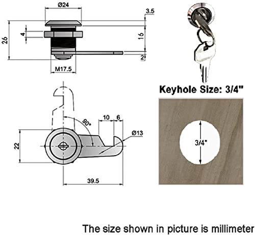 Kuyefgf Cabinet Keyed Locks Tubular Tumbler Lock Keyed Alike 2 Pack,5/8'' Key Mailbox Lock,3/4'' Cylinder Removable Key Cam Lock Replacement 16Mm,For Drawer Key Box Rv Camper Tool Box Trailer. #TOP3