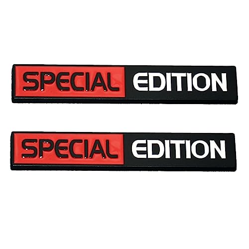 Image of 2Pc Special Edition Emblem 3D Fender Badge Car Truck Sticker Decal Fit for Universal Car Truck SUV (Red White Black)