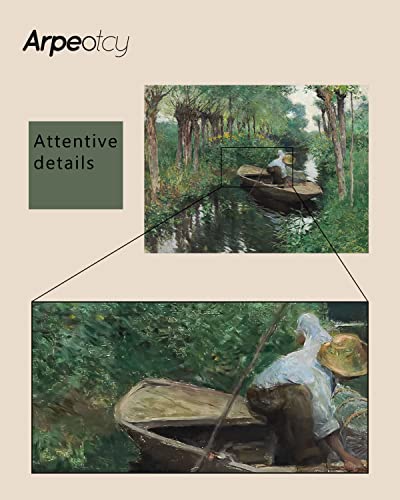 Arpeotcy Framed Canvas Wall Art, Wall Decor For Living Room, 11.81×15.75 Inches (30×40Cm), Landscape Painting For Bedroom, Framed Art Prints, For Office (On The River) #TOP6