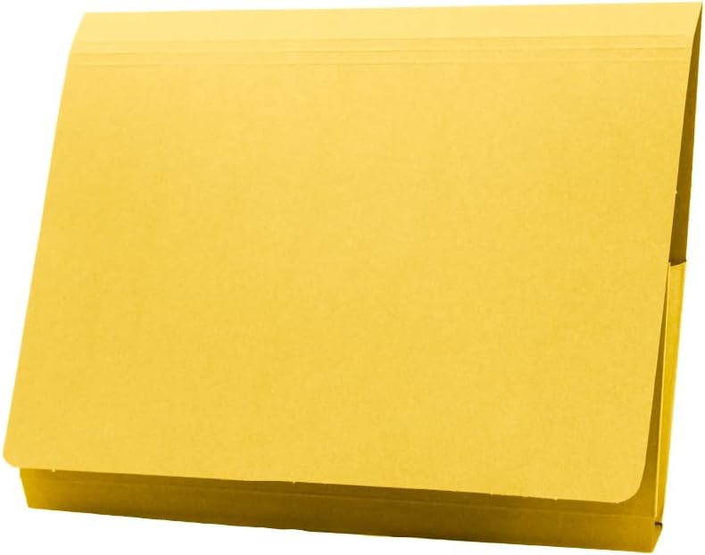 Exacompta - Ref PW3-YLWZ - Guildhall - Pocket Wallet, 14x10" / 35 x 24.2cm, 315gsm Premium Quality Heavyweight Manilla, Suitable for A4 & Foolscap Documents - Yellow, Pack of 50