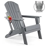 FUNBERRY Folding Adirondack Chair, Fire Pit Chairs, Plastic Adirondack Chairs Weather Resistant with