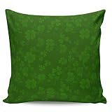 Scrummy Housse de coussin carrée 40,6 x 40,6 cm Happy St. Patrick Day porte-bonheur trèfle vigne décorative pour la maison