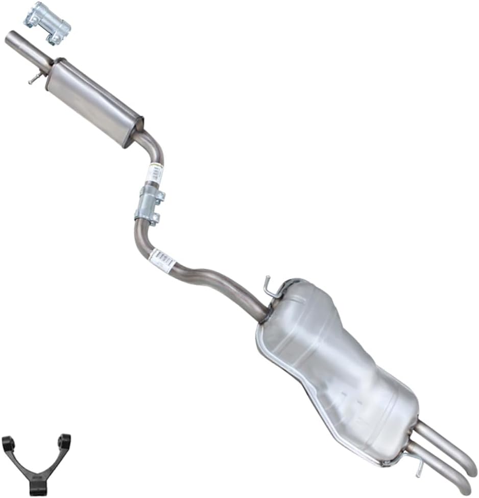 Exhaust Resonator Muffler Kit Compatible wtih Volkswagen Jetta 1999-2004 2.8L | Stainless Steel | Northeastern Exhaust | Includes Sleeves and Hanger | Direct-Fit Replacement