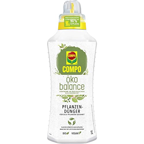 COMPO öko balance Pflanzdünger, Für alle Pflanzen geeignet, Auch ideal als Tomatendünger, Bio-Dünger, Vegan, 1 Liter