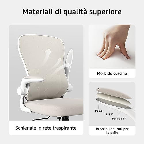Hbada, Sedia ergonomica da scrivania, per computer...