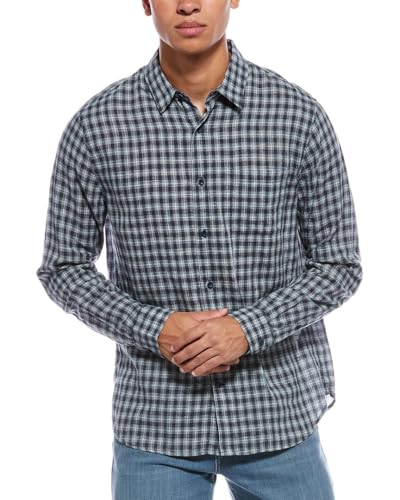 Vince Summit Plaid Linen-Blend Shirt