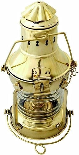 Lámpara de latón para barco, petróleo, náutico, barco, antiguo, ancla vintage