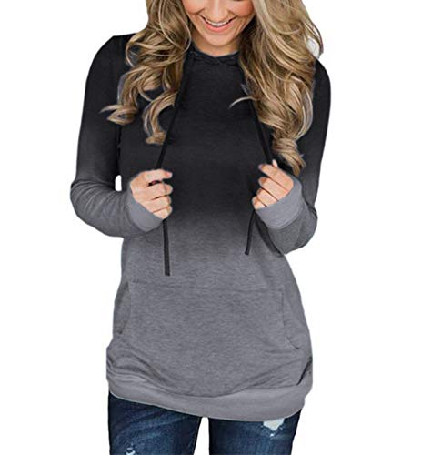 Amstt Women's Casual Hoodies Tops Long Sleeve Drawstring Pullover Sweatshirts Tops with Pocket - Image 5