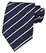 Kihatwin Men Navy Blue Yellow Preppy Striped Tie Woven Casual Stylish Suit College Neckties Nice Presents Ideal