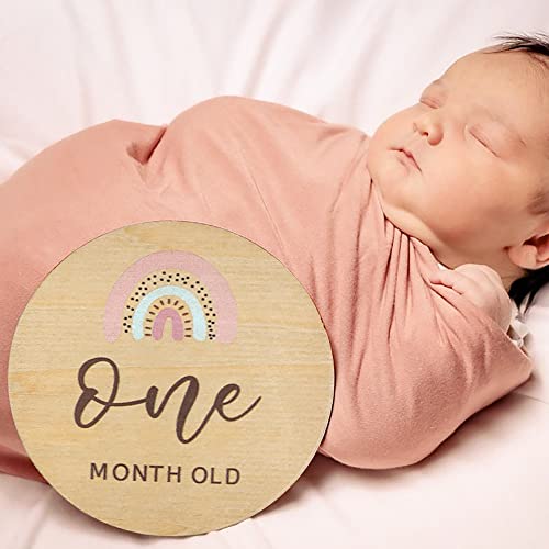 Image of 14 Pieces Wooden Newborn Baby Announcement Sign Wood Baby Milestone Gift Cards Hello World Newborn Baby Name Signs Baby Shower Birth Announcement Sign