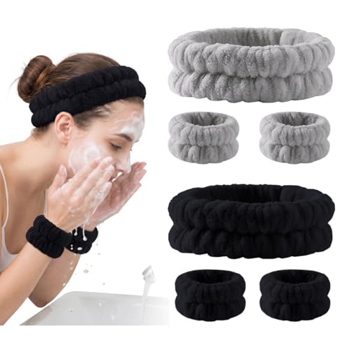 Face Wash Headband and Wristband Set of 2