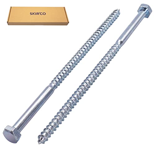 SKIR'CO (6 pcs) DIN 571 Zinc Plated Steel Hexagon Head Wood Screws M8 x 180 mm, Coach Screws, Hex Screw, Lag Bolts - Image 2