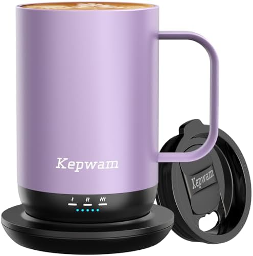 Kepwam Self-Heating Coffee Mug T1, 16oz Rechargeable Heated Coffe...