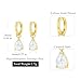 Hypoallergenic Moverable Lightweight Drop Dangle Earrings for Women 14K Yellow Gold Plated Small Huggie Hoop Earring Water Drop White Opal Hoops Jewelry Gifts