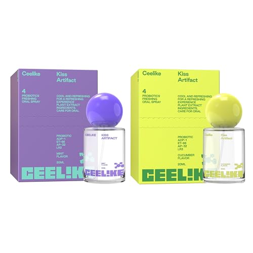 CEELIKE Oral Spray (2-Pack) - Fresh Mint & Cucumber Flavors 20ml - Breath Freshener for Fresh & Clean Mouth Alcohol-Free