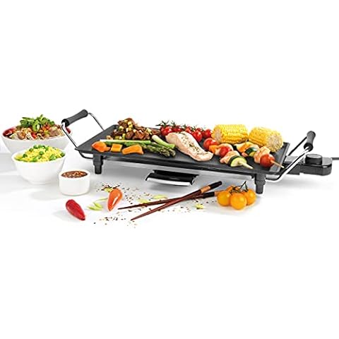 Giles & Posner EK4428G Electric Teppanyaki Grill, Indoor Portable Non-Stick Table Top Grill, 43 cm Barbecue Hot Plate, Detachable Temperature Control, 2000 W, Ideal for Parties & Family Gatherings Cover