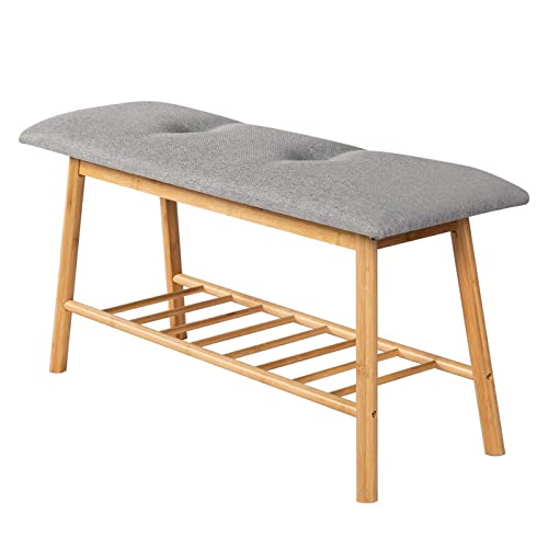 Portavaligie, portascarpe da Ingresso, Sgabello per Cambiare Le Scarpe con scarpiera, Baule portaoggetti con Seduta Imbottita, Sgabello da Comodino in corridoio, Soggiorno, Camera da Letto,