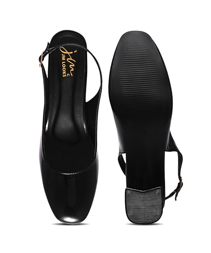 Image of JM LOOKS Women's Slingback Closed Toe Block Chunky Low Heel Pumps - 2. Inches Office Wedding Party Dress Shoes