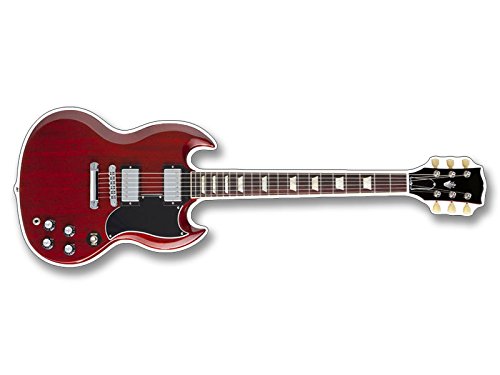Magnet Red Gibson SG Style Guitar Shaped Magnet(Guitarist Electric Play Band Rock) 3 x 5 inch