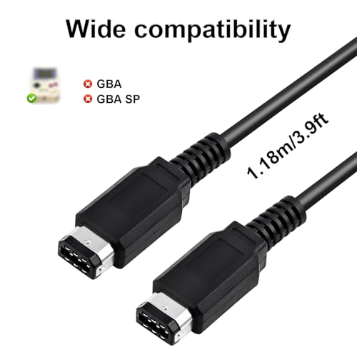 Image of GBC Link Cable, 3.9ft Copper PVC Material 2 Player Game Link Cable Video Game Console Connect Cord Low Lag Strong Connection for Gameboy Color Players
