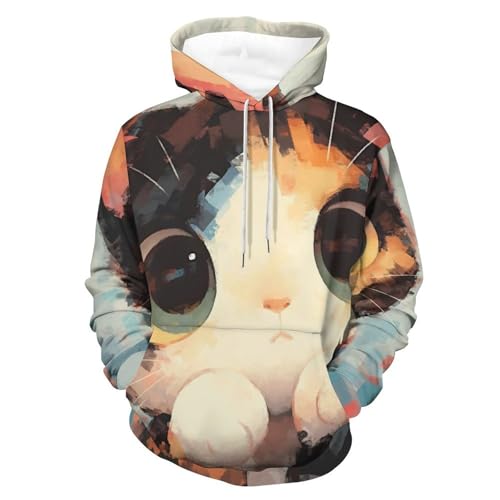 Sweat à capuche chat mignon pour homme et femme en taille S