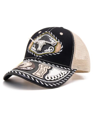 Image of TOPACC Western Trucker Hat for Men Women Cowboy Country Hat Snapback Cap | Novelty Baseball Cap Adjustable Vintage Embroidered Cowgirl hat for Rodeo Western Outfit