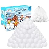 Wewwewa 50 Pcs Fake Snowballs Fight Set: Soft Artificial Snow Balls with Drawstring Bag for Kids and Adults, Indoor Outdoor Snow Toys, Christmas Games, Party Favors, Winter Wonderland Decor Gifts