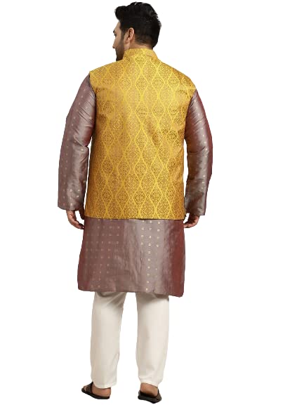 Image of SOJANYA Men Kurta Pyjama With Nehru Jacket