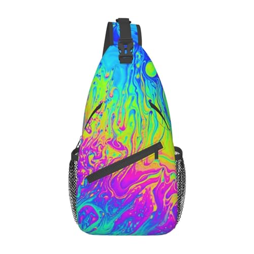 Trippy Psychedelic Aesthetic Art Crossbody Backpack Chest Bag For Men Women Large Capacity Shoulder Sling Bag Cycling Travel Daypack
