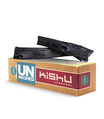 Kishu Charcoal Unwashed - 2 Regular Sticks for Pitchers. The Only Certified & Tested Charcoal Water Purifier. Absorbs Toxins.