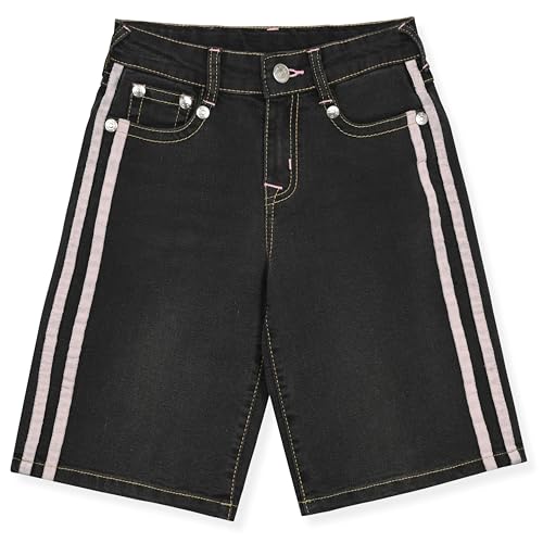 Image of True Religion Girls Jeans Shorts Set Girls Denim Short and Fashion Tee Shirt Clothing Set for Kids