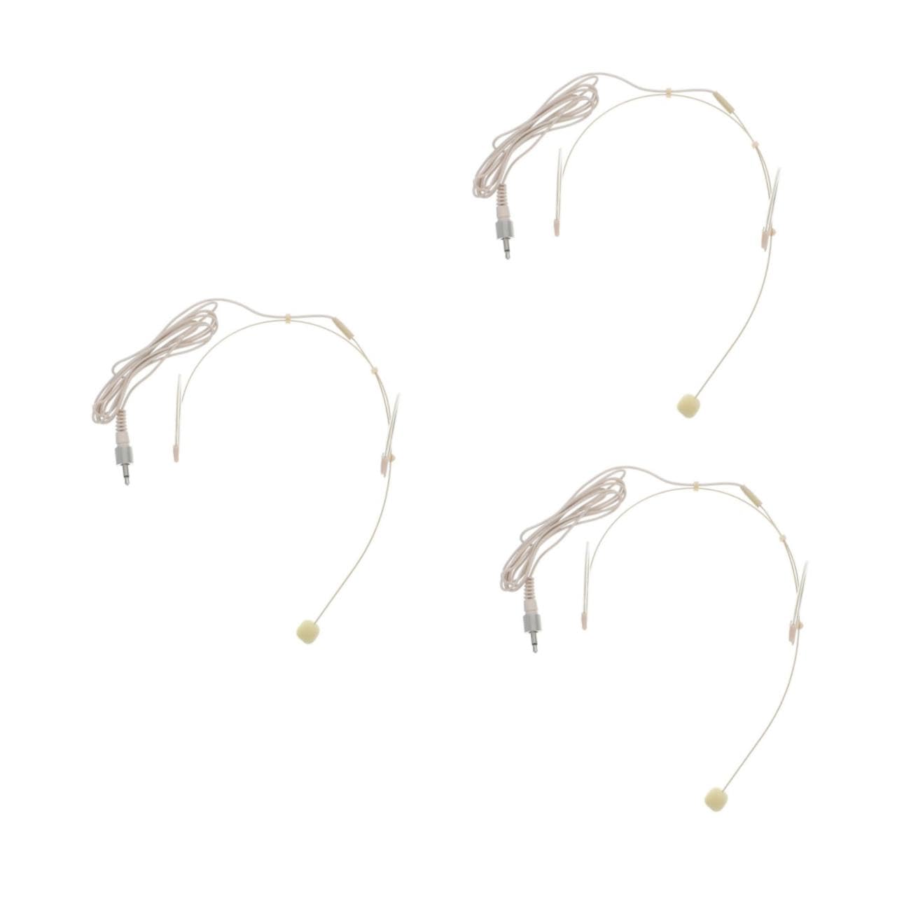 NULYLU 3pcs Stable Headmounted Mic for Headset Condenser Microphone for Headset Ideal for Singing Teaching