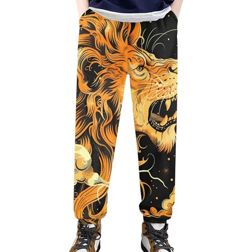 Sweatpants for Boys Fall Elastic Waist Baggy Pants with Pockets Casual Bundle Foot Spring Jogger Trousers