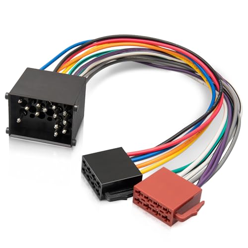 RED WOLF Arnés de cableado de radio ISO para coche compatible con BMW E36 E46 E39 528i E46 3 5 7 Series 1990-2002, instalación estéreo de 16 pines ISO, conector de enchufe de cable de alambre ISO