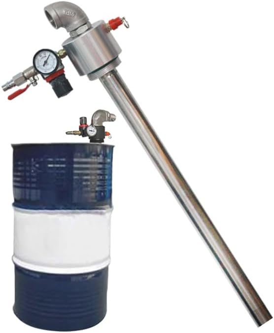 Oil Transfer Pump Air Operated, Special Liquid Pump for 200 Liter Barrels, Stainless Steel Pneumatic Chemical Pump, 30-70L/min Large Flow, Suitable for Pumping and Injection of Diesel Oil and Solvent