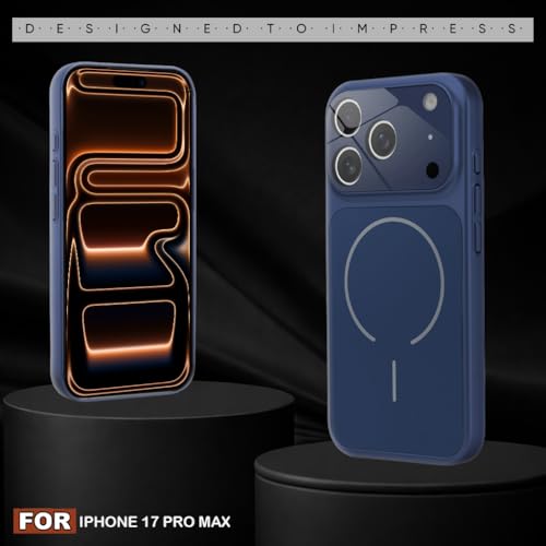 Image of SHINESTAR iPhone 17 Pro Max Case - Premium Shockproof Protective Cover, Wireless Charging Compatible, Slim & Durable Luxury Back Cover with Camera Protection (Blue)